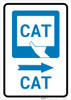 CAT Right Arrow with Icon Portrait - Wall Sign