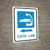 Cath Lab Left Arrow with Icon Portrait - Wall Sign