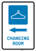Changing Room Left Arrow with Icon Portrait - Wall Sign Changing Room Left Arrow with Icon Portrait - Wall Sign