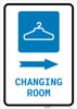 Changing Room Right Arrow with Icon Portrait - Wall Sign