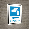 Diabetes Left Arrow with Icon Portrait - Wall Sign