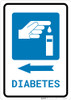 Diabetes Left Arrow with Icon Portrait - Wall Sign