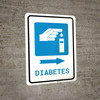 Diabetes Right Arrow with Icon Portrait - Wall Sign