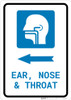 Ears, Nose, and Throat (ENT) Left Arrow with Icon Portrait - Wall Sign