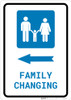 Family Changing Left Arrow with Icon Portrait - Wall Sign