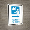 Family Clinic Right Arrow with Icon Portrait - Wall Sign