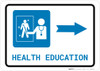 Health Education Right Arrow with Icon Landscape - Wall Sign Health Education Right Arrow with Icon Landscape - Wall Sign