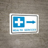 Health Services Right Arrow with Icon Landscape - Wall Sign