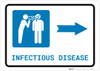 Infectious Disease Right Arrow with Icon Landscape - Wall Sign