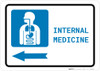 Internal Medicine Left Arrow with Icon Landscape - Wall Sign