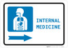 Internal Medicine Right Arrow with Icon Landscape - Wall Sign