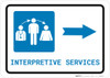 Interpretive Services Right Arrow with Icon Landscape - Wall Sign Interpretive Services Right Arrow with Icon Landscape - Wall Sign