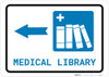 Medical Library Left Arrow with Icon Landscape - Wall Sign