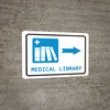 Medical Library Right Arrow with Icon Landscape - Wall Sign
