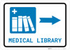 Medical Library Right Arrow with Icon Landscape - Wall Sign