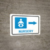 Nursery Right Arrow with Icon Landscape - Wall Sign