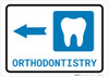 Orthodontistry Left Arrow with Icon Landscape - Wall Sign