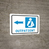 Outpatient Left Arrow with Icon Landscape - Wall Sign