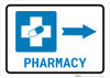 Pharmacy Right Arrow with Icon Landscape - Wall Sign