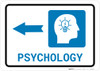 Psychology Left Arrow with Icon Landscape - Wall Sign