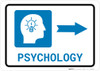 Psychology Right Arrow with Icon Landscape - Wall Sign Psychology Right Arrow with Icon Landscape - Wall Sign