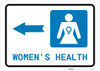 Women's Health Left Arrow with Icon Landscape - Wall Sign