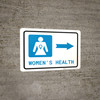 Women's Health Right Arrow with Icon Landscape - Wall Sign