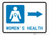 Women's Health Right Arrow with Icon Landscape - Wall Sign