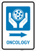 Oncology Right Arrow with Icon Portrait - Wall Sign