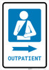 Outpatient Right Arrow with Icon Portrait - Wall Sign