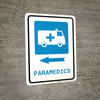 Paramedics Left Arrow with Icon Portrait - Wall Sign