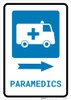 Paramedics Right Arrow with Icon Portrait - Wall Sign