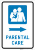 Parental Care Right Arrow with Icon Portrait - Wall Sign Parental Care Right Arrow with Icon Portrait - Wall Sign