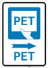 PET Right Arrow with Icon Portrait - Wall Sign