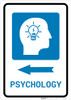 Psychology Left Arrow with Icon Portrait - Wall Sign Psychology Left Arrow with Icon Portrait - Wall Sign