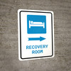 Recovery Room Right Arrow with Icon Portrait - Wall Sign