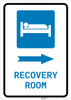 Recovery Room Right Arrow with Icon Portrait - Wall Sign