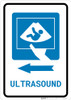 Ultrasound Left Arrow with Icon Portrait - Wall Sign