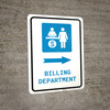 Billing Department Right Arrow with Icon Portrait - Wall Sign
