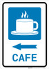 Cafe Left Arrow with Icon Portrait - Wall Sign