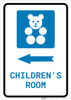 Children's Room Left Arrow with Icon Portrait - Wall Sign