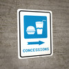 Concessions Right Arrow with Icon Portrait - Wall Sign