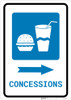 Concessions Right Arrow with Icon Portrait - Wall Sign