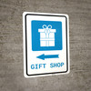 Gift Shop Left Arrow with Icon Portrait - Wall Sign