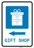 Gift Shop Left Arrow with Icon Portrait - Wall Sign