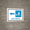 Janitorial Left Arrow with Icon Landscape - Wall Sign