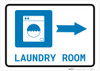Laundry Room Right Arrow with Icon Landscape - Wall Sign Laundry Room Right Arrow with Icon Landscape - Wall Sign