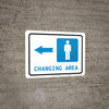 Mens Changing Area Left Arrow with Icon Landscape - Wall Sign Mens Changing Area Left Arrow with Icon Landscape - Wall Sign