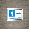 Mens Changing Area Right Arrow with Icon Landscape - Wall Sign Mens Changing Area Right Arrow with Icon Landscape - Wall Sign
