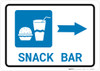 Snack Bar Right Arrow with Icon Landscape - Wall Sign Snack Bar Right Arrow with Icon Landscape - Wall Sign